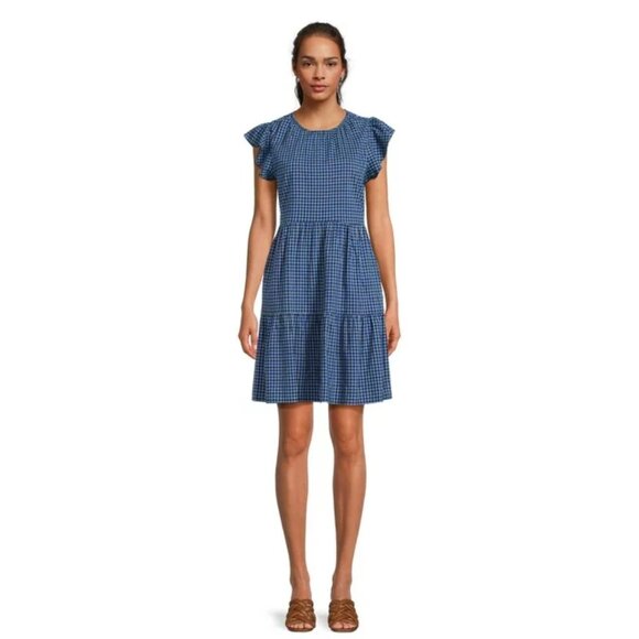 Time and Tru Blue Gingham Dress - Picture 1 of 5